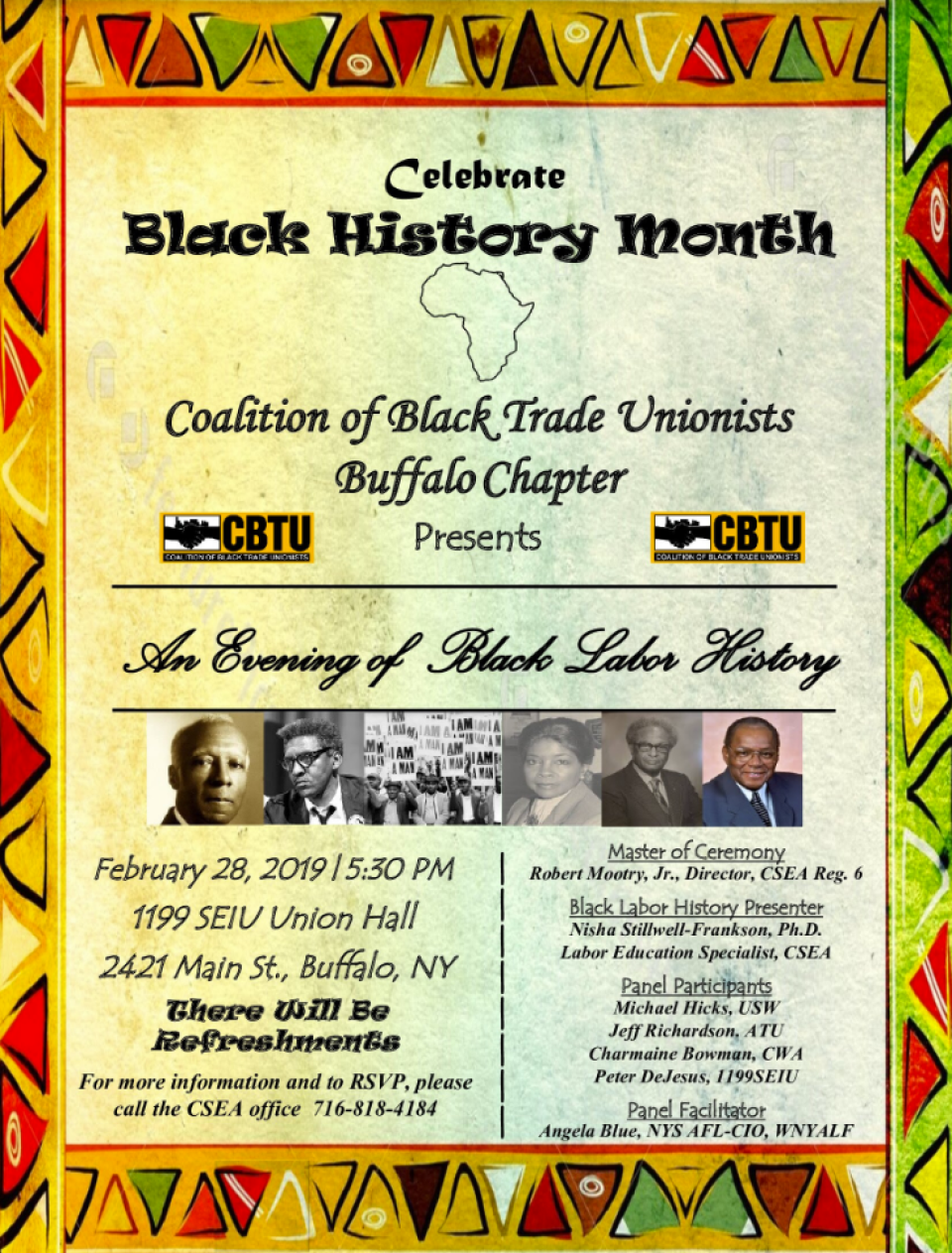Evening of Black Labor History presented by CBTU Buffalo Chapter